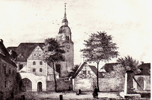 Historische Ansichtskarte von der Kirche